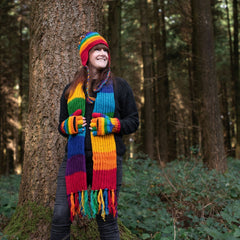 Chunky Rainbow Earflap Hat-Hats-Siesta Crafts