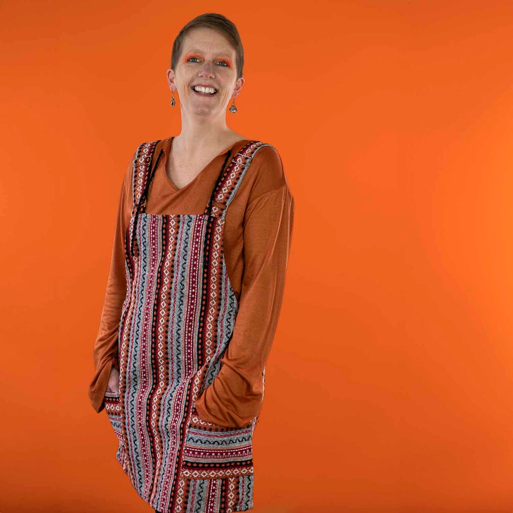 Thai Weave Dungaree Dress-Dresses-Siesta Crafts