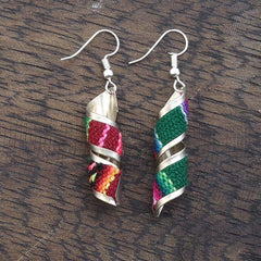 Twist Peruvian Fabric Earrings-Earrings-Siesta Crafts
