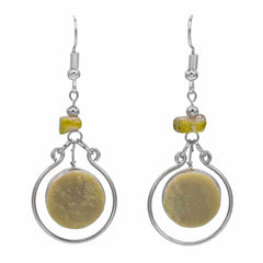 Stone Circle Earrings-Earrings-Siesta Crafts