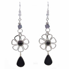 Stone Drop Flower Earrings-Earrings-Siesta Crafts