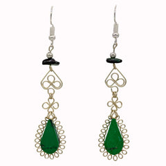 Stone Drop Curls Earrings-Earrings-Siesta Crafts