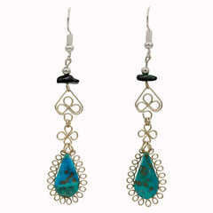 Stone Drop Curls Earrings-Earrings-Siesta Crafts