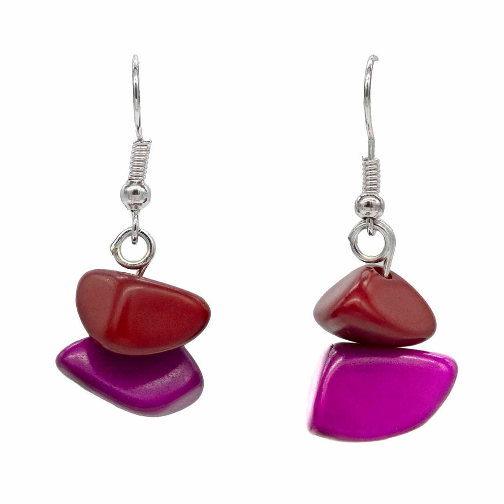 Tagua Chip Earrings-Earrings-Siesta Crafts