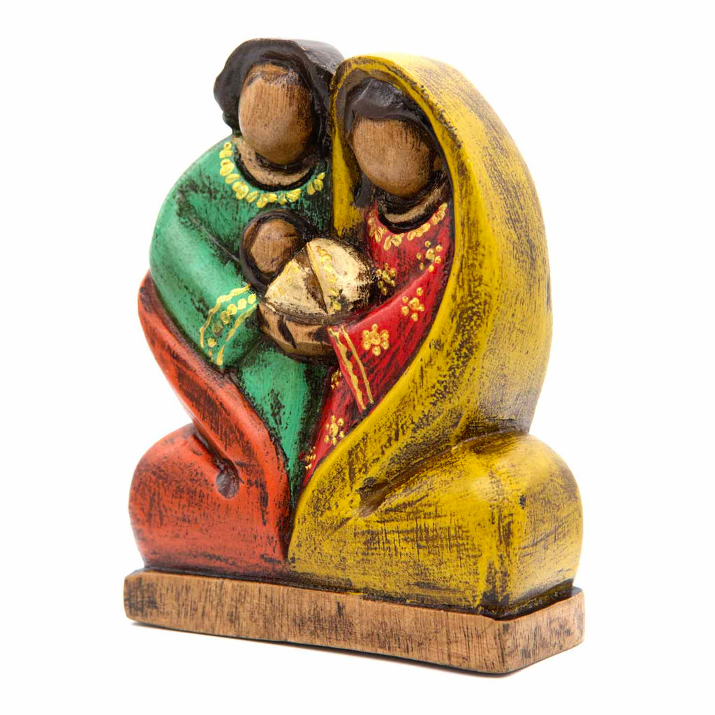 Cedar Wood Carving Sacred Family 13cm-Christianity-Siesta Crafts
