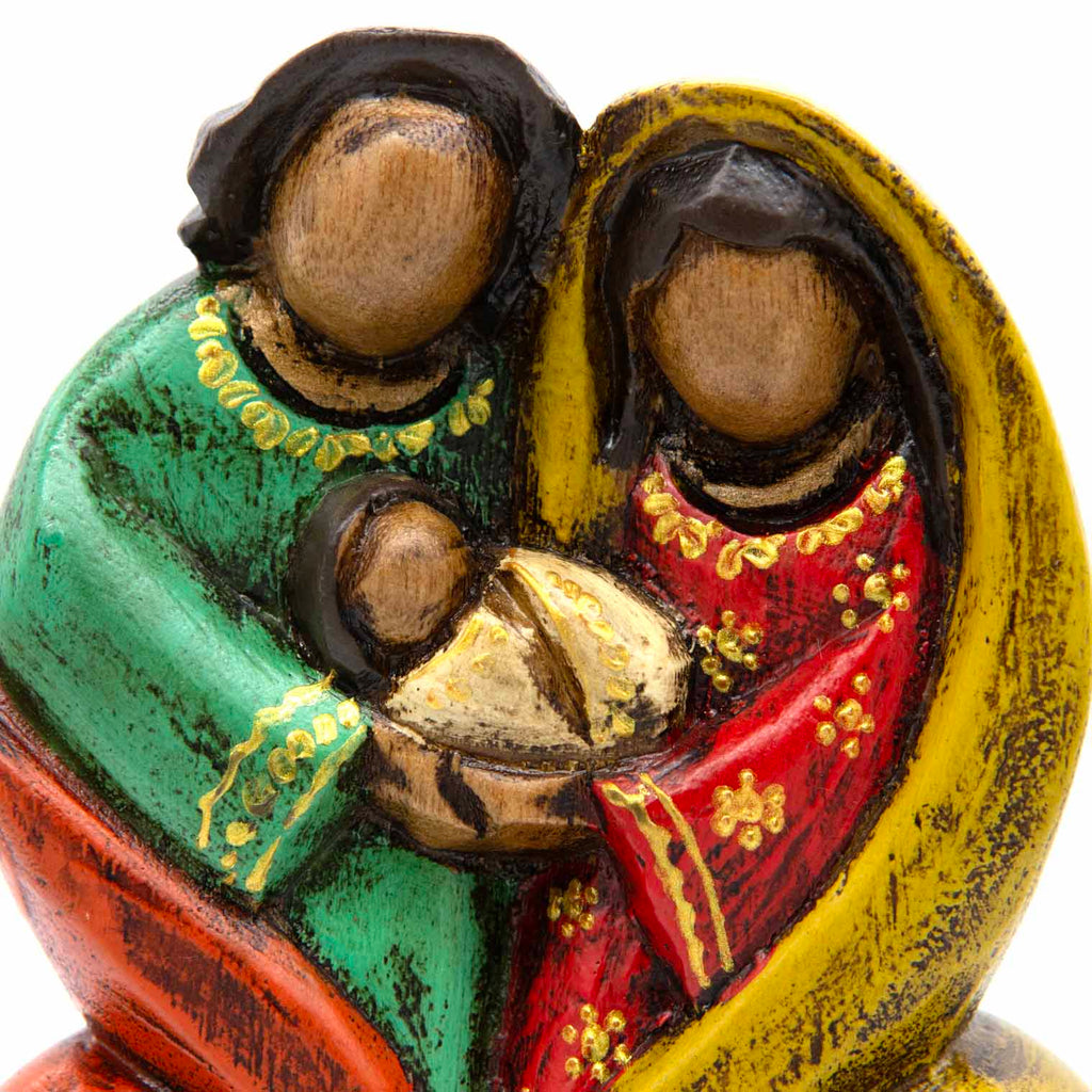 Cedar Wood Carving Sacred Family 13cm-Christianity-Siesta Crafts