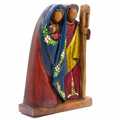 Cedar Wood Carving Sacred Family 17cm-Christianity-Siesta Crafts