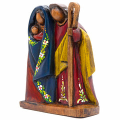Cedar Wood Carving Sacred Family 17cm-Christianity-Siesta Crafts