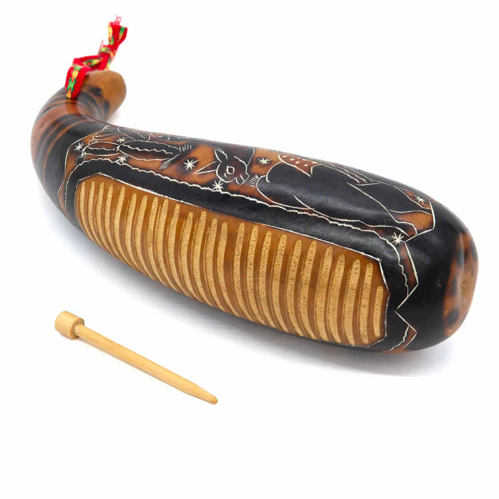 Traditional Gourd Guiro and Shaker-Shakers-Siesta Crafts
