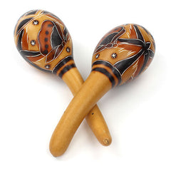 Carved Gourd Maracas (pair)-Shakers-Siesta Crafts