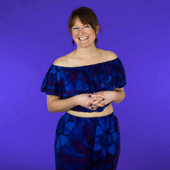 Bali Flower Bardot Top with Tie-Tops-Siesta Crafts