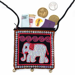 Sequin Elephant Purse-Bags & Purses-Siesta Crafts