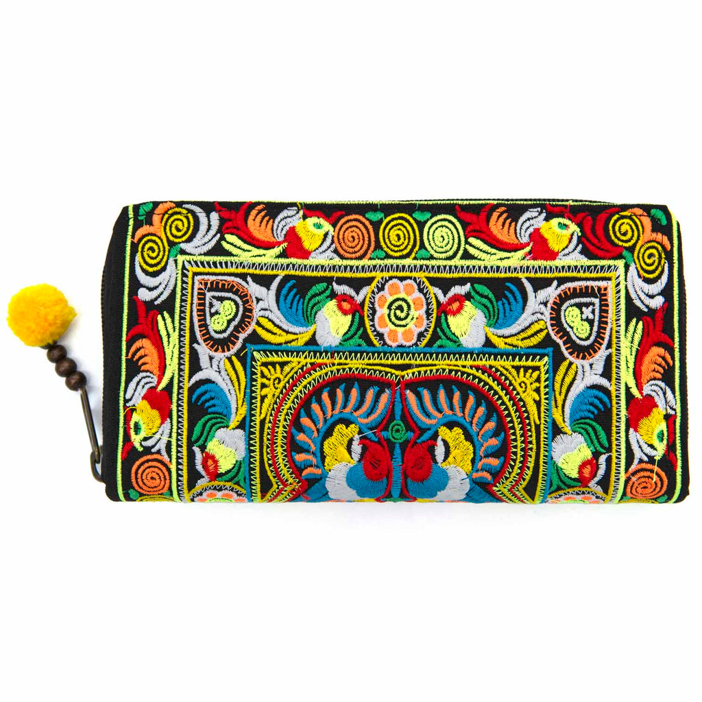 Embroidered Clutch Purse-Bags & Purses-Siesta Crafts