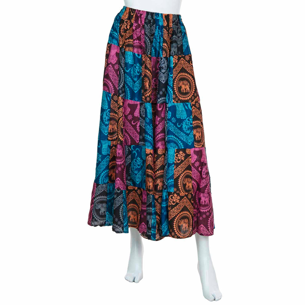 Thai Elephant Patch Skirt-Skirts-Siesta Crafts