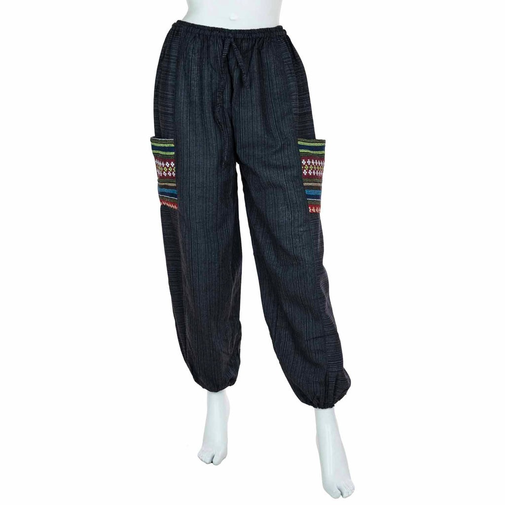 Thai Weave Pocket Ali Baba Trousers-Trousers-Siesta Crafts