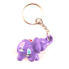Mini Painted Elephant Keyring-Keyrings & Bag Charms-Siesta Crafts
