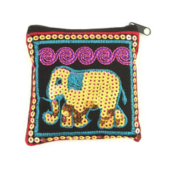 Sequin Elephant Pocket Purse-Bags & Purses-Siesta Crafts