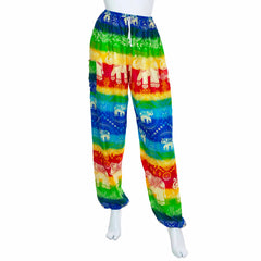 Drawstring Rainbow Elephant Trousers
