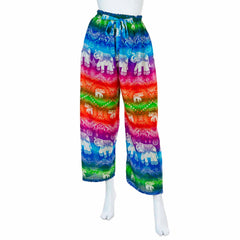 High Rise Rainbow Elephant Trousers-Trousers-Siesta Crafts