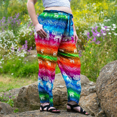 High Rise Rainbow Elephant Trousers-Trousers-Siesta Crafts