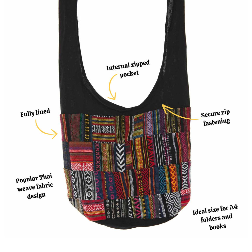 Thai Weave Patch Shoulder Bag-Bags & Purses-Siesta Crafts