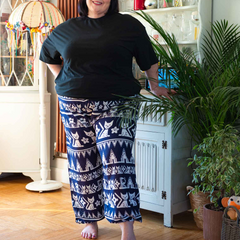 Drawstring Cat Print Trousers-Trousers-Siesta Crafts