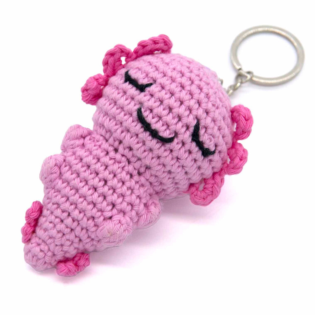 Axolotl Crochet Keyring-Keyrings & Bag Charms-Siesta Crafts