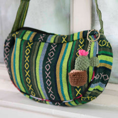 Cactus Crochet Keyring - Small-Keyrings & Bag Charms-Siesta Crafts