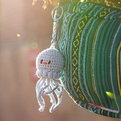 Jellyfish Crochet Keyring-Keyrings & Bag Charms-Siesta Crafts