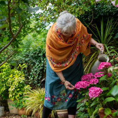 Embroidered Thai Scarf-Scarves-Siesta Crafts
