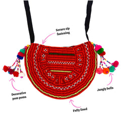 Thai Hill Tribe Crescent Bag-Bags & Purses-Siesta Crafts