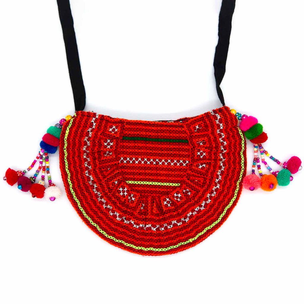 Thai Hill Tribe Crescent Bag-Bags & Purses-Siesta Crafts