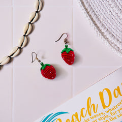 Strawberry Crochet Earrings