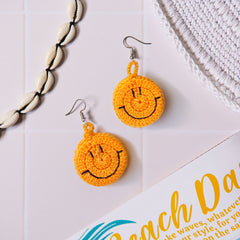 Smiley Face Crochet Earrings