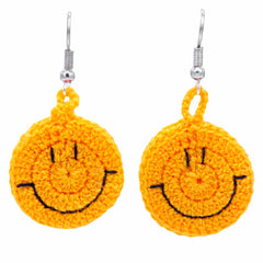 Smiley Face Crochet Earrings-Earrings-Siesta Crafts