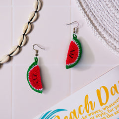 Watermelon Crochet Earrings