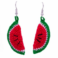 Watermelon Crochet Earrings-Earrings-Siesta Crafts