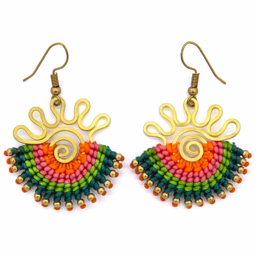 Macrame Colourful Earrings-Earrings-Siesta Crafts