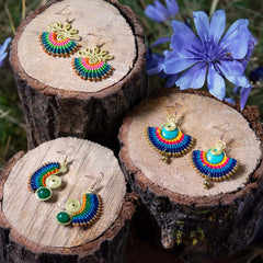 Macrame Colourful Earrings-Earrings-Siesta Crafts