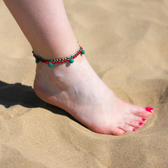 Colourful Bell and Bead Anklet-Anklets-Siesta Crafts