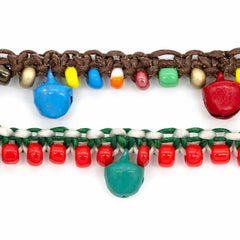 Colourful Bell and Bead Anklet-Anklets-Siesta Crafts