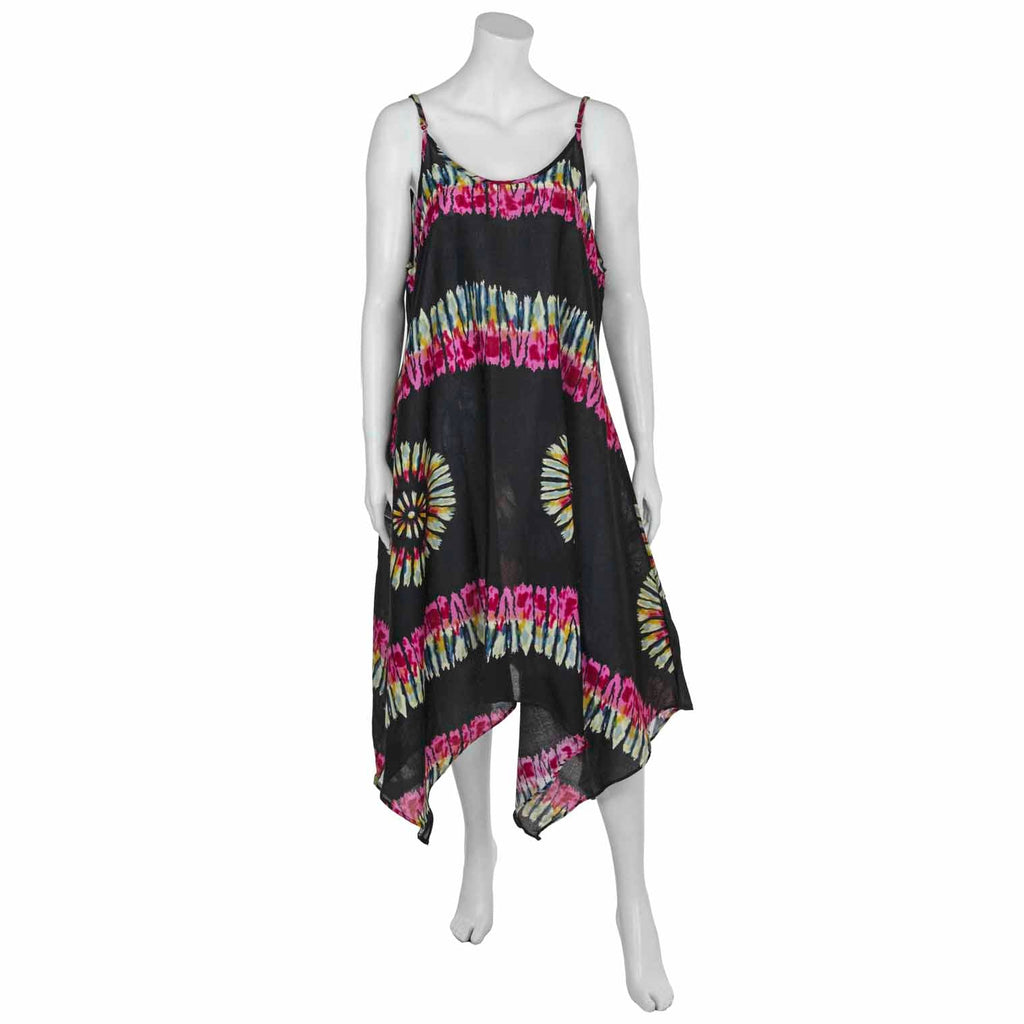Muted Tie Dye Strappy Dress-Dresses-Siesta Crafts