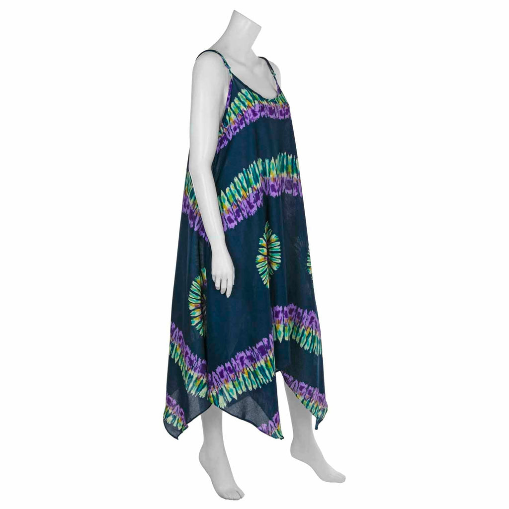 Muted Tie Dye Strappy Dress-Dresses-Siesta Crafts