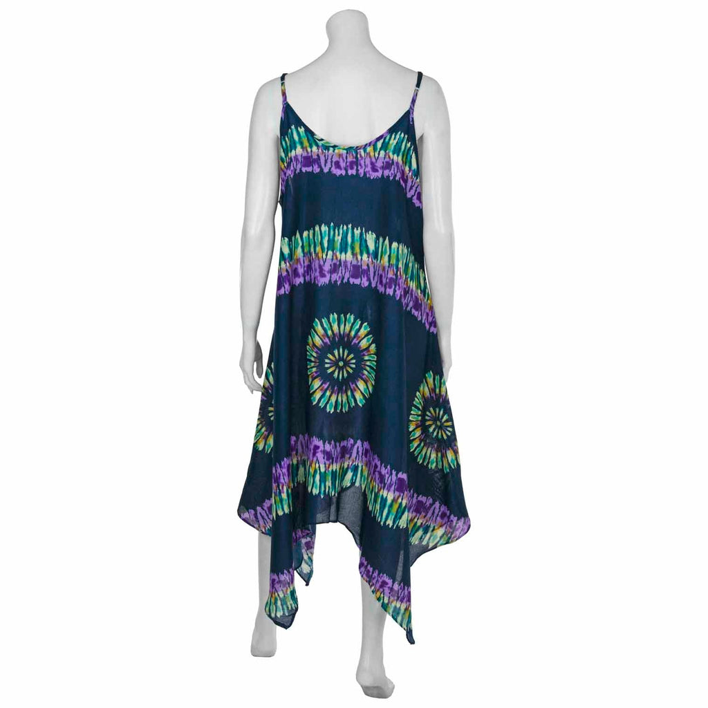 Muted Tie Dye Strappy Dress-Dresses-Siesta Crafts