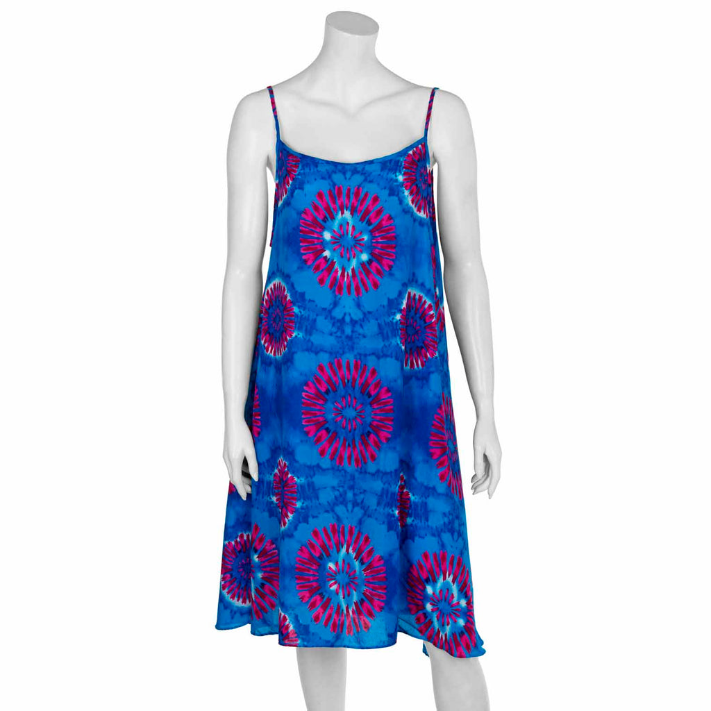 Bright and Bold Tie Dye Strappy Dress-Dresses-Siesta Crafts