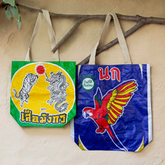 Recycled Rice Bag Large Shopper-Bags & Purses-Siesta Crafts