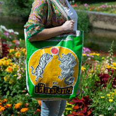 Recycled Rice Bag Large Shopper-Bags & Purses-Siesta Crafts
