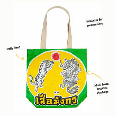 Recycled Rice Bag Large Shopper-Bags & Purses-Siesta Crafts
