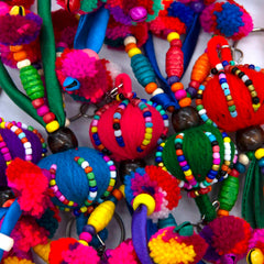 Hill Tribe Colourful Keyring-Keyrings & Bag Charms-Siesta Crafts