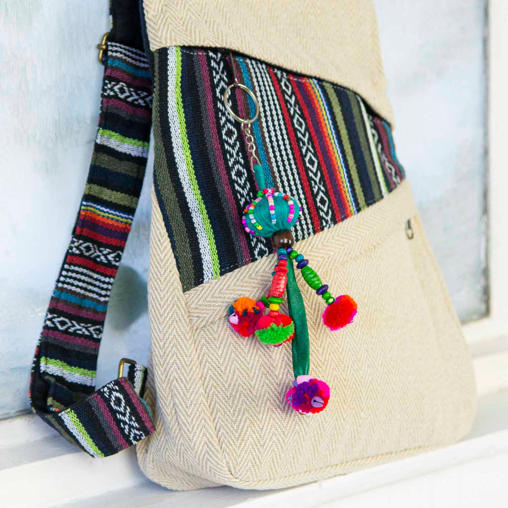 Hill Tribe Colourful Keyring-Keyrings & Bag Charms-Siesta Crafts